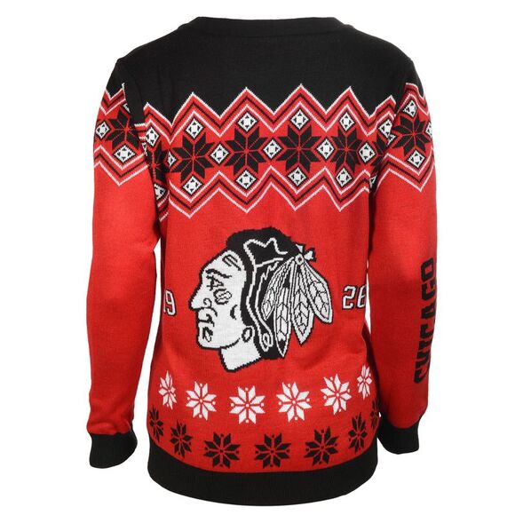 Chicago Blackhawks NHL Women's Ugly Cardigan - Picture 2 of 3